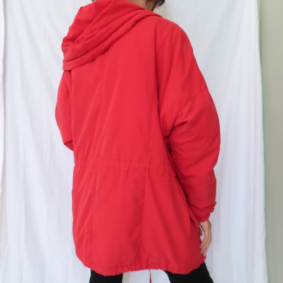 Red outerwear Layer Jacket coat hoodie Size 8 - Picture 4 of 6